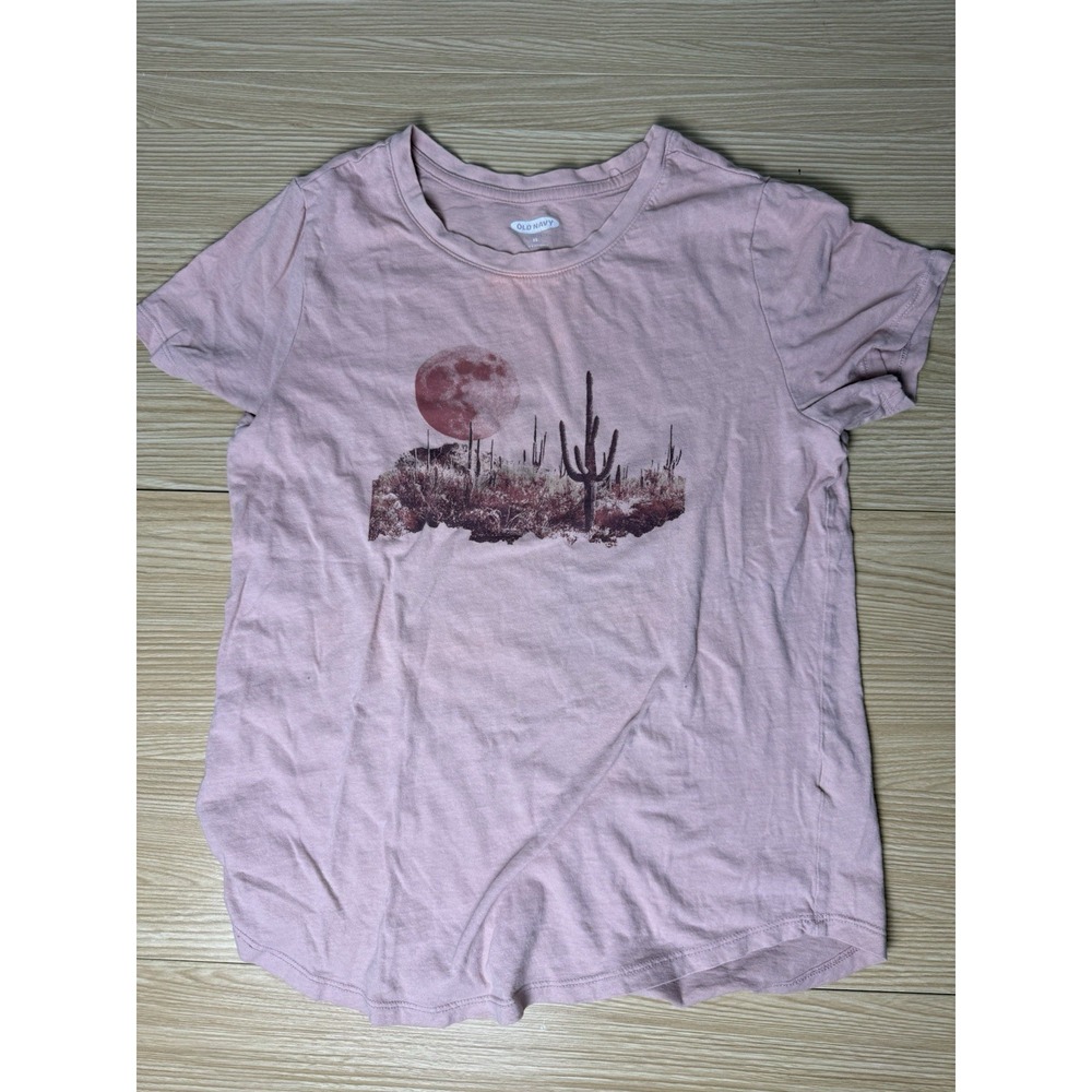 Must! Old Navy Peach Subtle Desert Moon & Cactus Women's Extra Small - Y2K